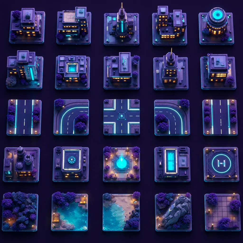 Nocturne Neon District Tileset - Image 3